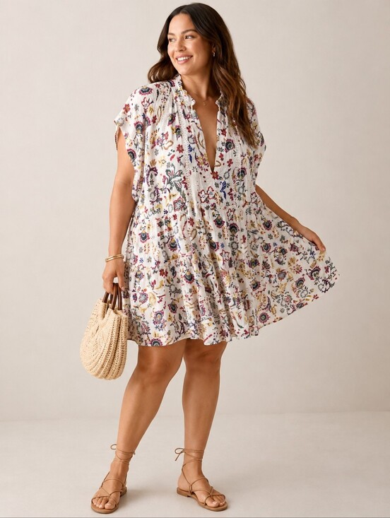 Olivaceous Dresses & Skirts - OLIVACEOUS Boho Tiered Floral Mini Dress | Effortless Festival & Resort Style, L